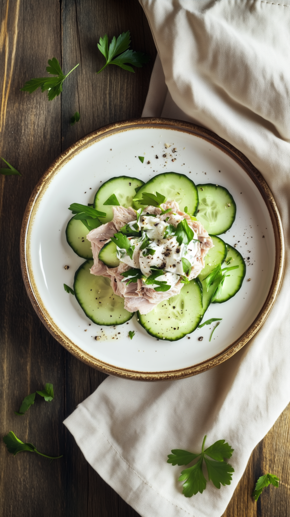 Clean Eating Snacks Cucumber Tuna Salad