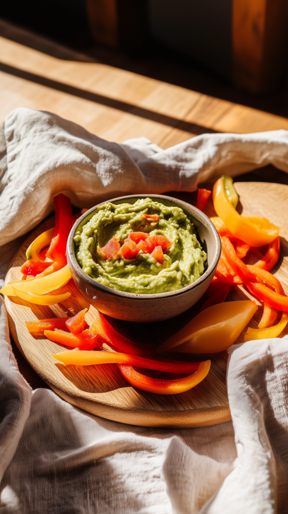 Clean Eating Snacks Bell Peppers Guacamole