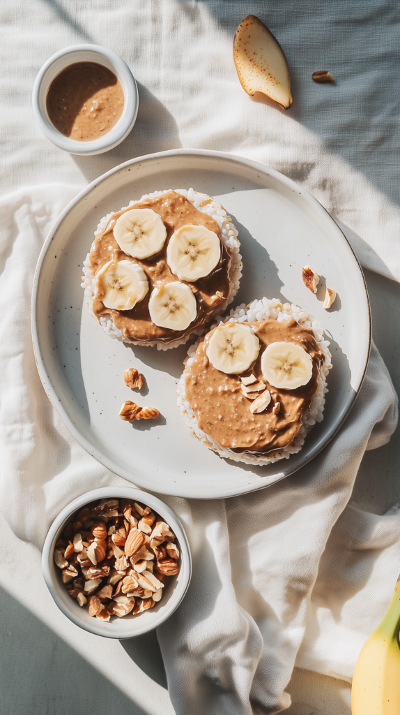 Clean Eating Snacks Rice Cakes Peanut Butter