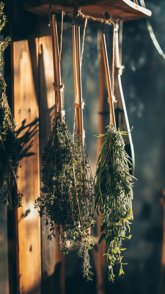 backyard-homestead-drying-herbs Sustainable Backyard Homestead Drying Herbs
