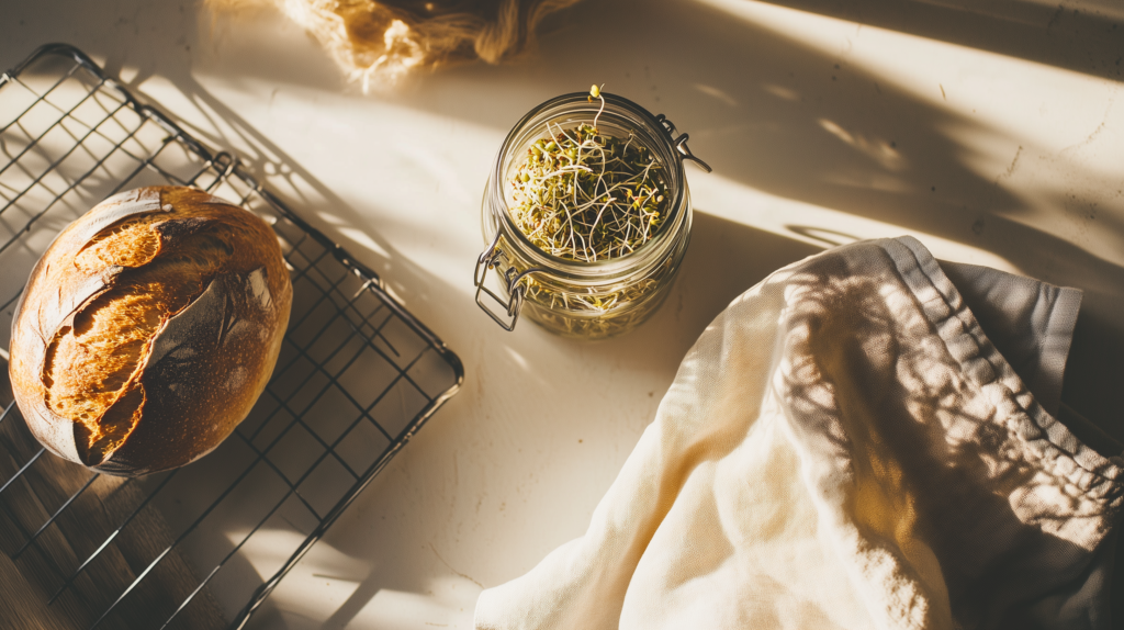 Urban Homesteading Sourdough Bread and Sprouts