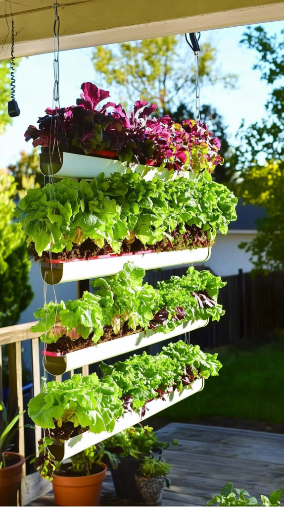 a diy hanging gutter planter garden