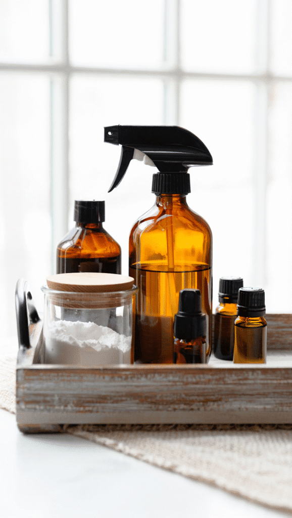an assortment of supplies for making a cleaning kit