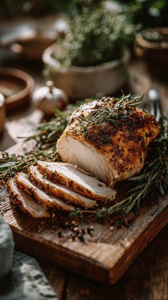 a roasted sliced chicken breast